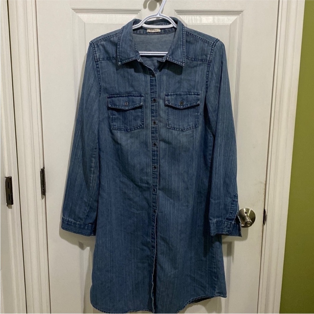🛍Bundle sale🛍Reitmans Blue Long Sleeve Dress medium - Picture 2 of 9
